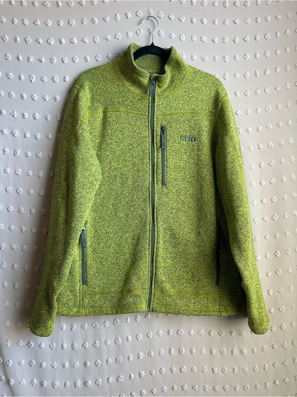 Stio Men’s Wilcox Fleece Full Zip Jacket Sz XL Green Heather